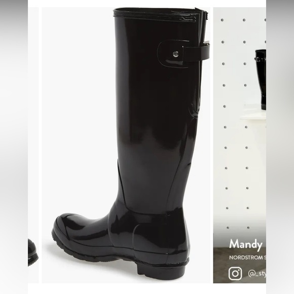 NWT HUNTER Adjustable Back Gloss Waterproof Rain Boot (Women) - Picture 6 of 9